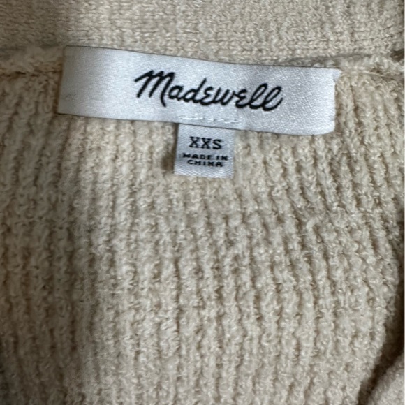 MADEWELL Ribbed Women's Cream Cardigan Sweater size XXS ( h8 - Picture 7 of 9